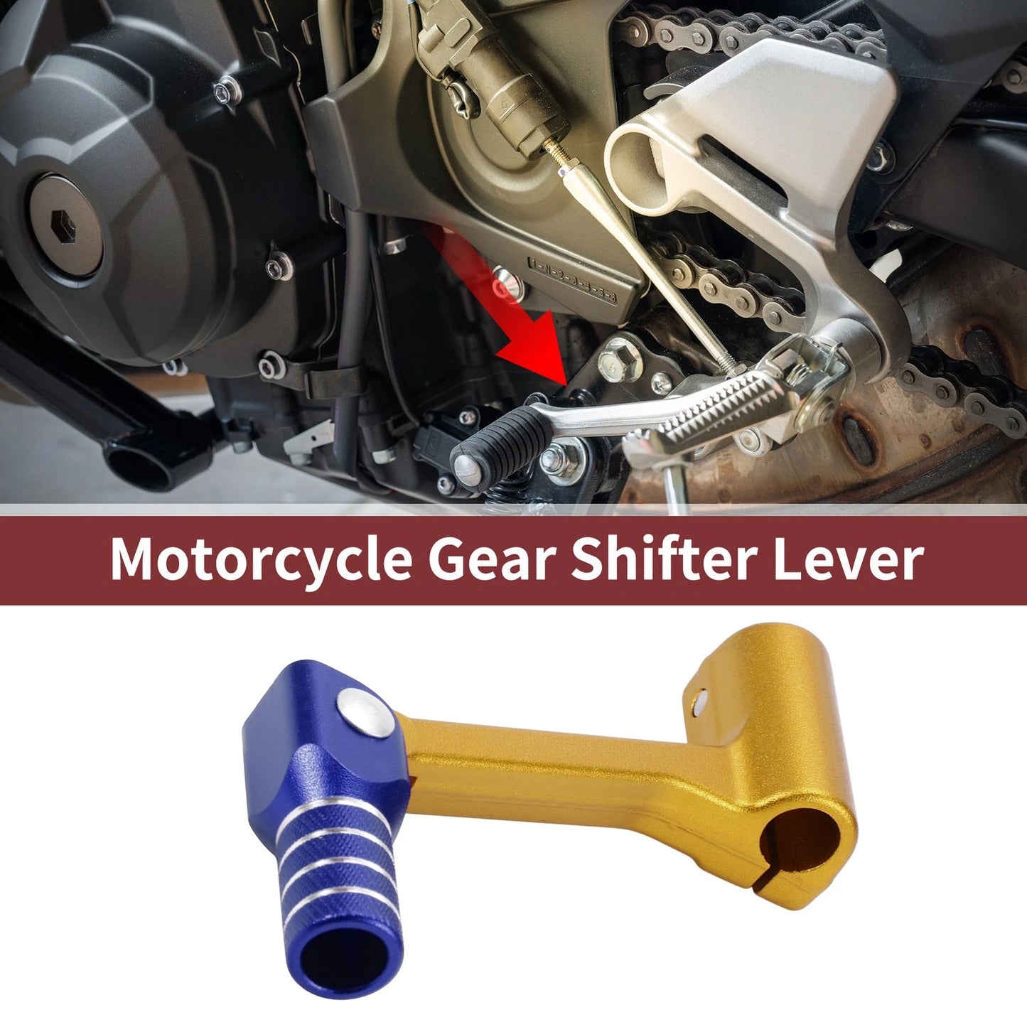 Folding Gear Shifter Lever Gold Tone and Blue for Bosuer Cheetah