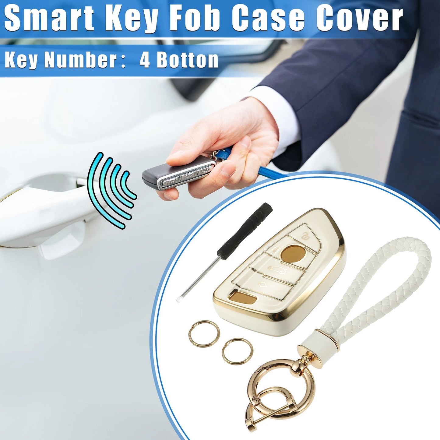 4 x Key Fob Covers for BMW X1 X3 X5 X6 X7 (2010-2023)