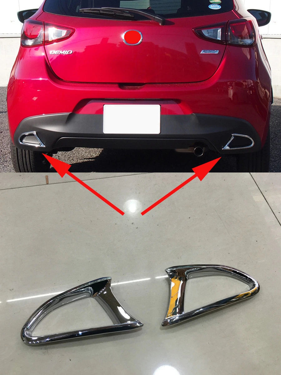 Triple Chrome Rear Fog Light Cover Trim for Mazda 2 (2015-2017)
