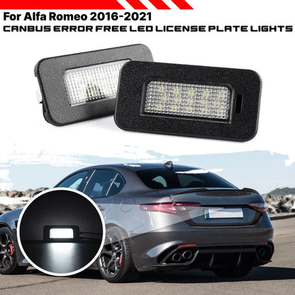 License Plate Lamp 6000K White LED for Alfa Romeo Giulia Stelvio (2017–2022)