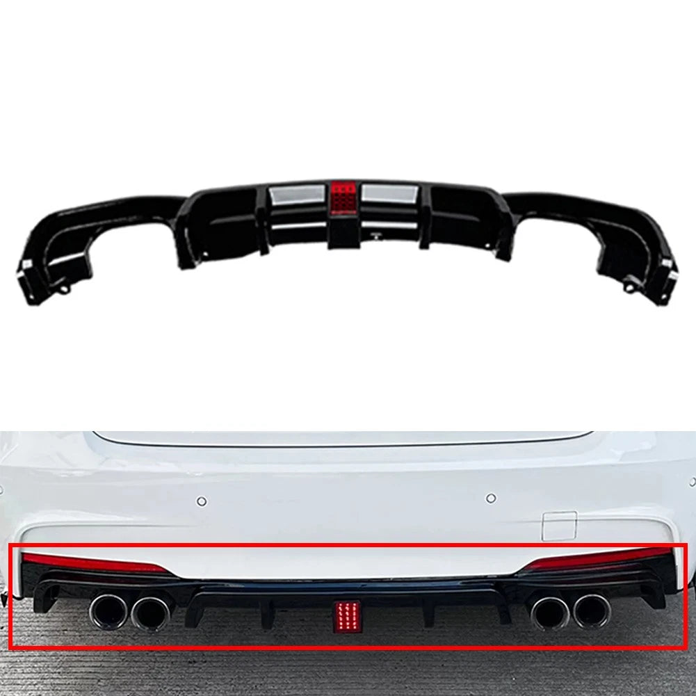 Rear Bumper Spoiler Lip with Light for BMW 3-Series F30 F31 F35 M-Sport (12-19)