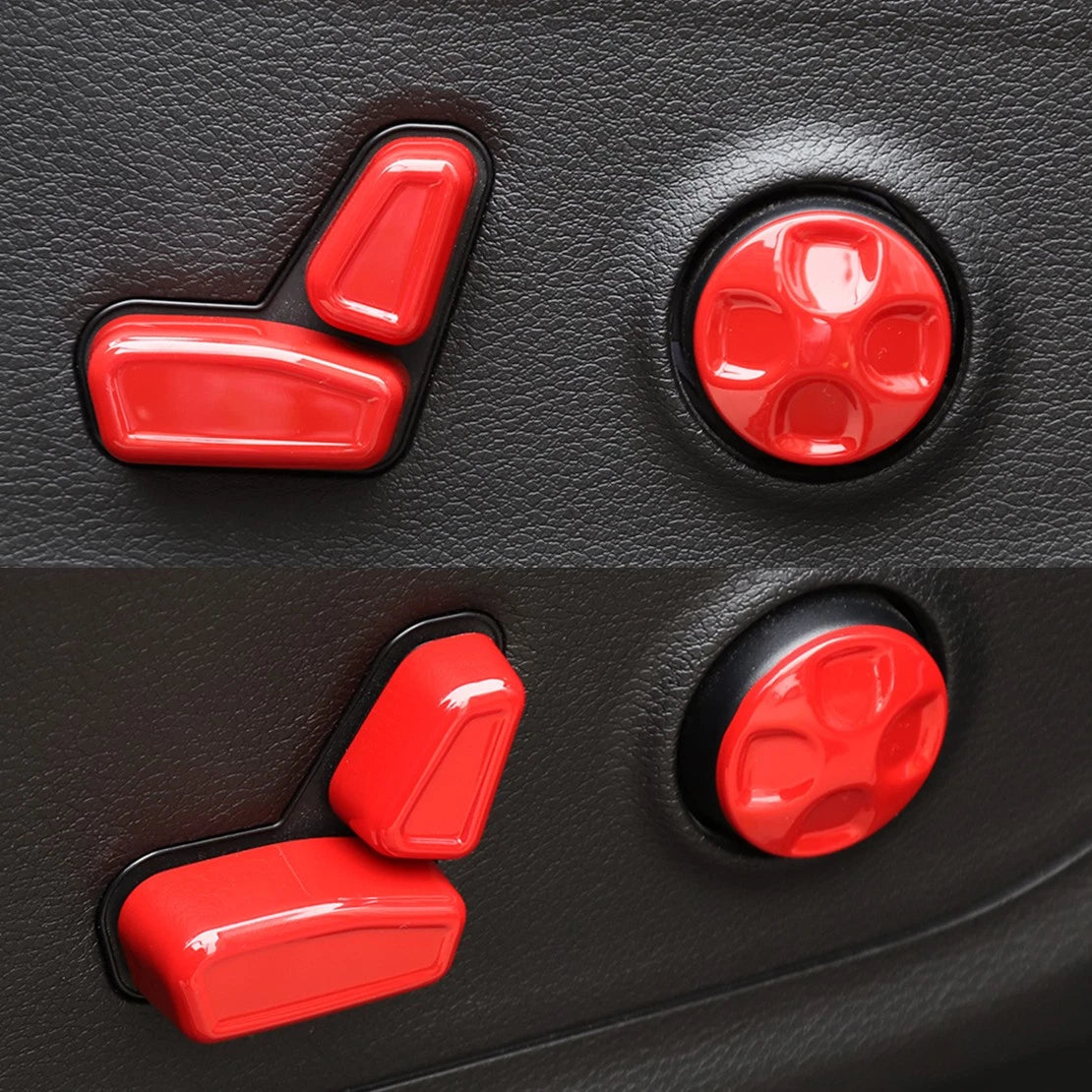 Red Seat Adjustment Switch Knob Cover for Dodge Charger (2015-2021)