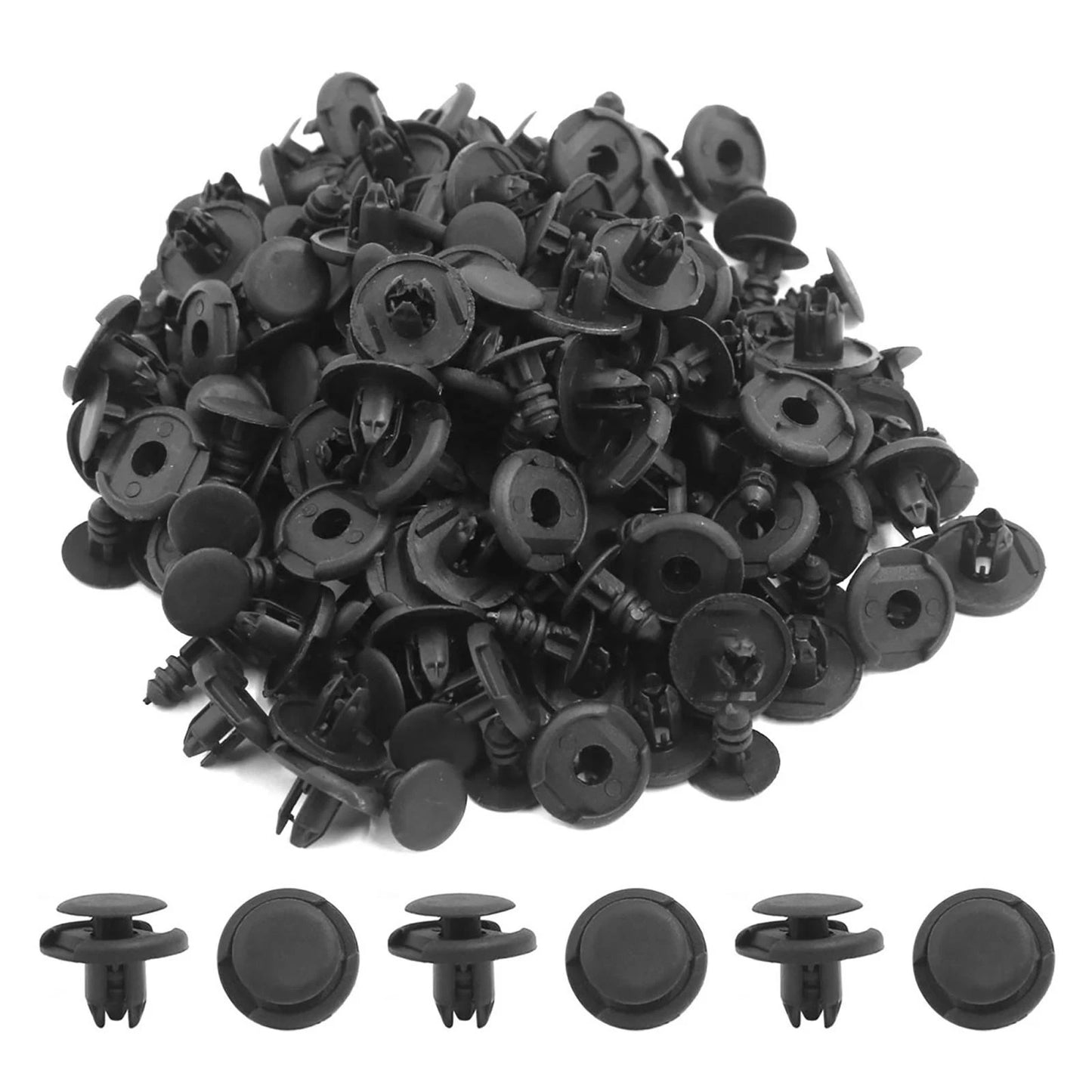 100 Pcs Black Plastic Rivets Clips for Toyota Suzuki