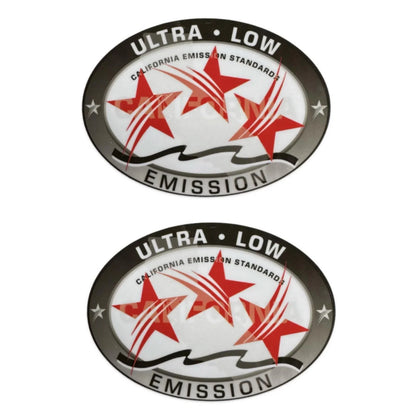 Ultra Low Emission 3 Star California DOT Outboard Graphic Sticker Decal - Red