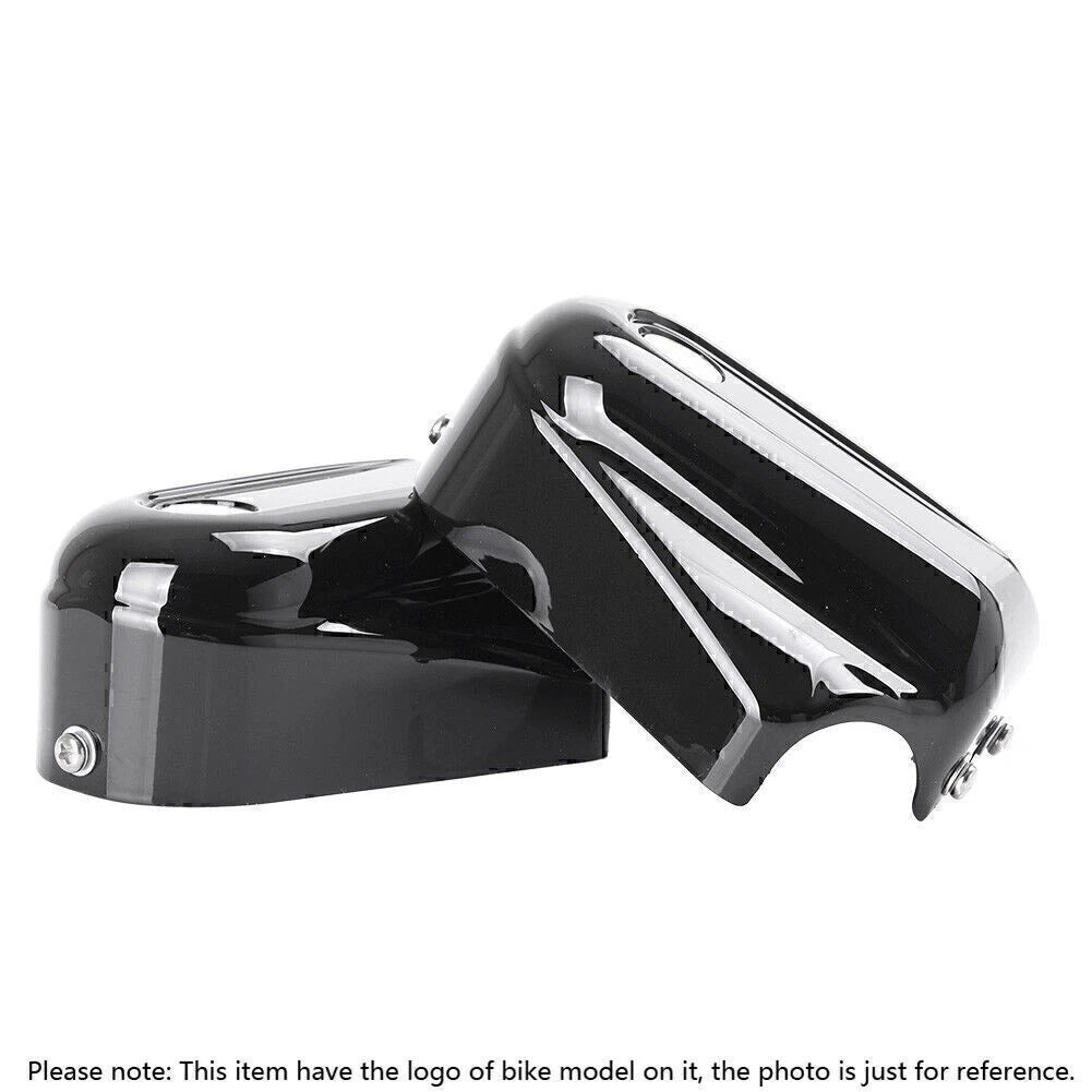 Rear Axle Cover Caps for Harley Softail (2008-2017) Black/Chrome