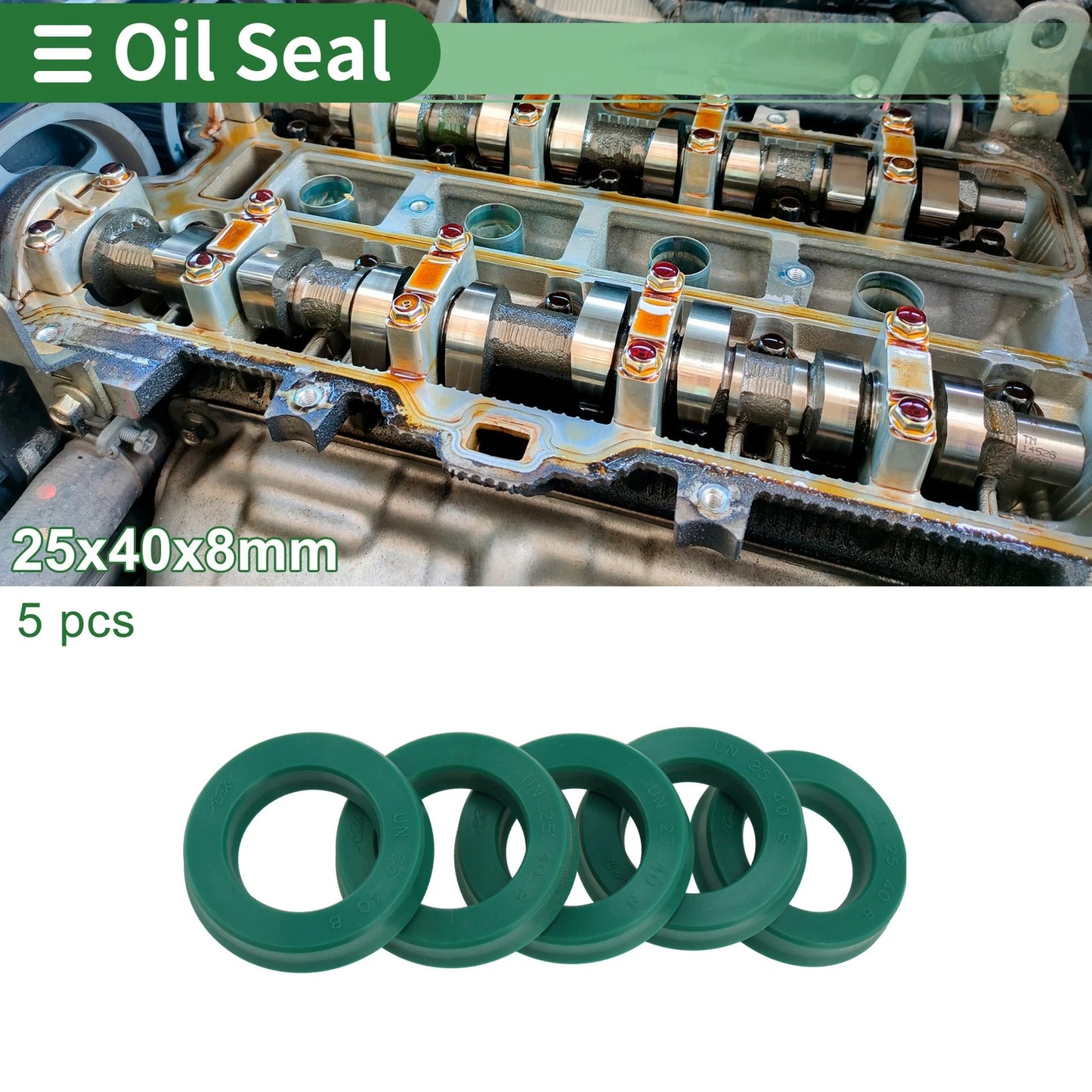 Oil Seal Rotary Shaft Seal TPU 25x40x8mm 5 Pcs for Make Model