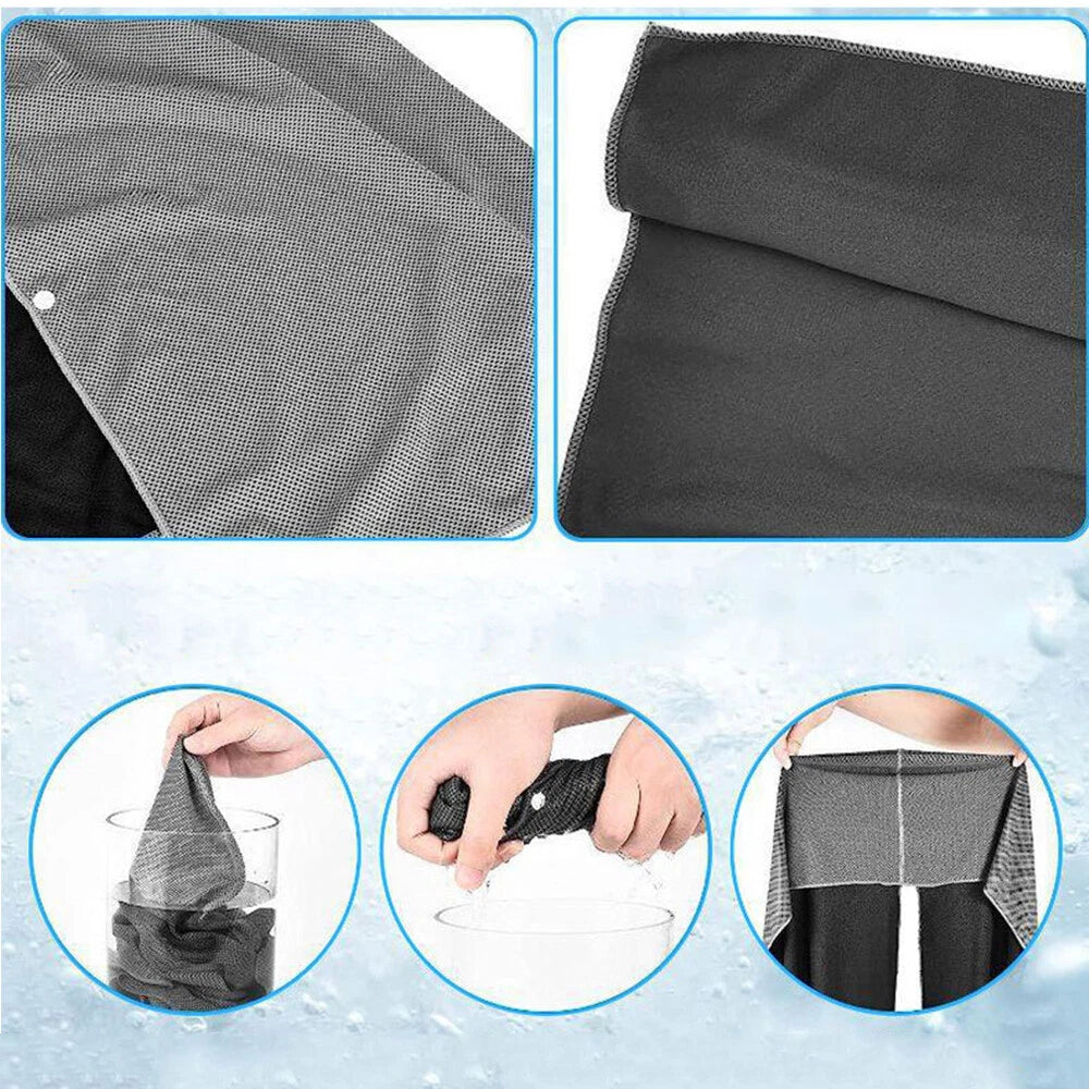 Cooling Hoodie Towels 63x30 cm for Yoga Sports Gym Fitness