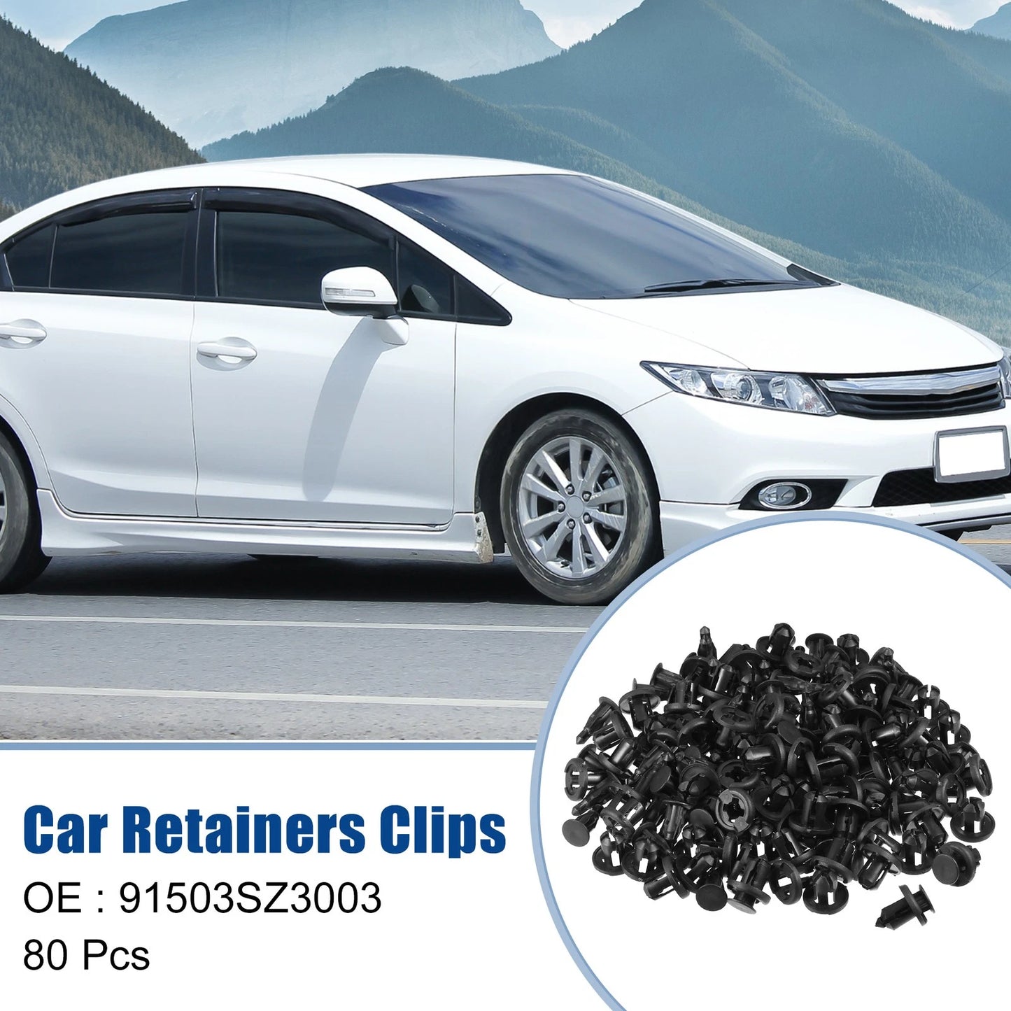 80 Pcs Bumper Retainers Clips Rivets for Honda