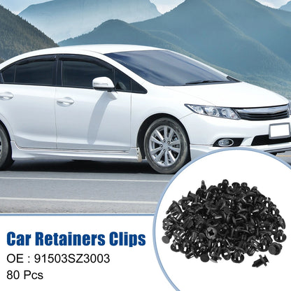 80 Pcs Bumper Retainers Clips Rivets for Honda