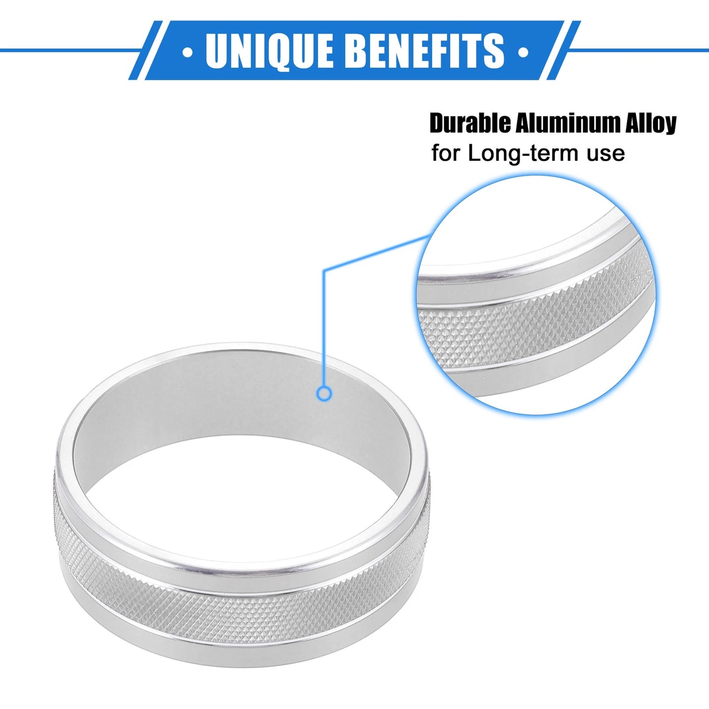 3 x Car AC Switch Knob Cover Rings for Jeep Wrangler JK JKU (2011-2018) Silver