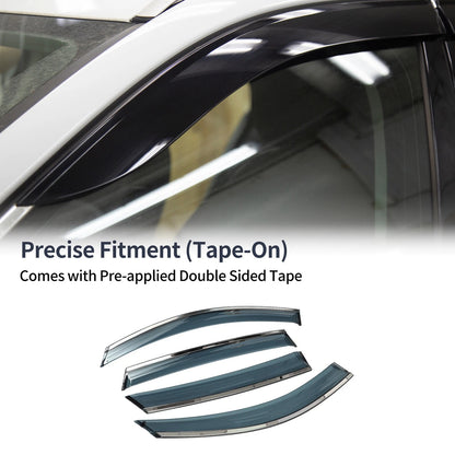 Deflectors for BMW X6 Side Window Vent Visors Black 1 Set (2008-2014)