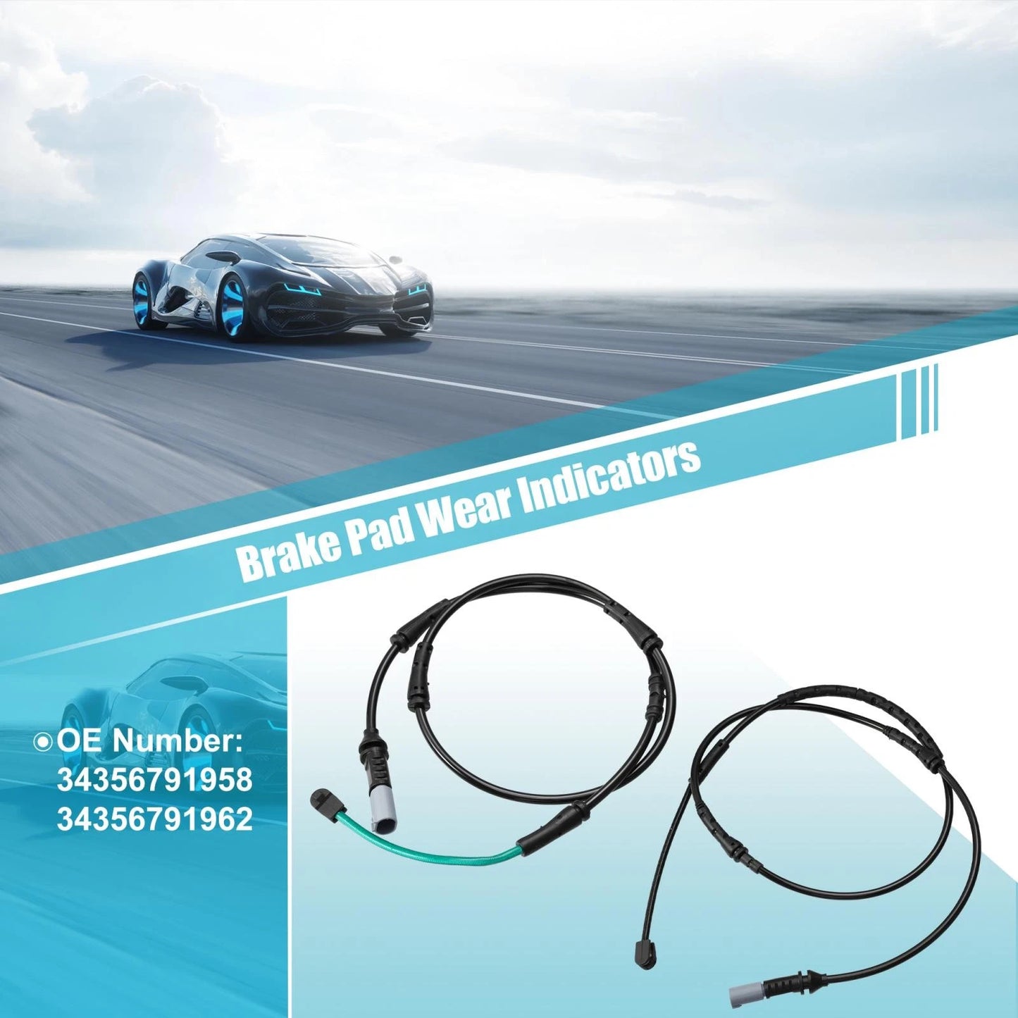 Front Rear Brake Pad Wear Sensors for BMW 535i 528i 550i 535d