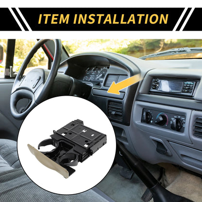 Dashboard Cup Holder Coin Holder for Ford F-450 F-350 F-250 F-550 (1999-2004)