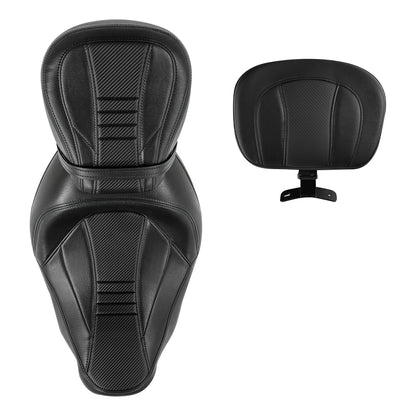 Black Driver Passenger Seats & Rider Pad for Harley Street Road Glide (09-23)