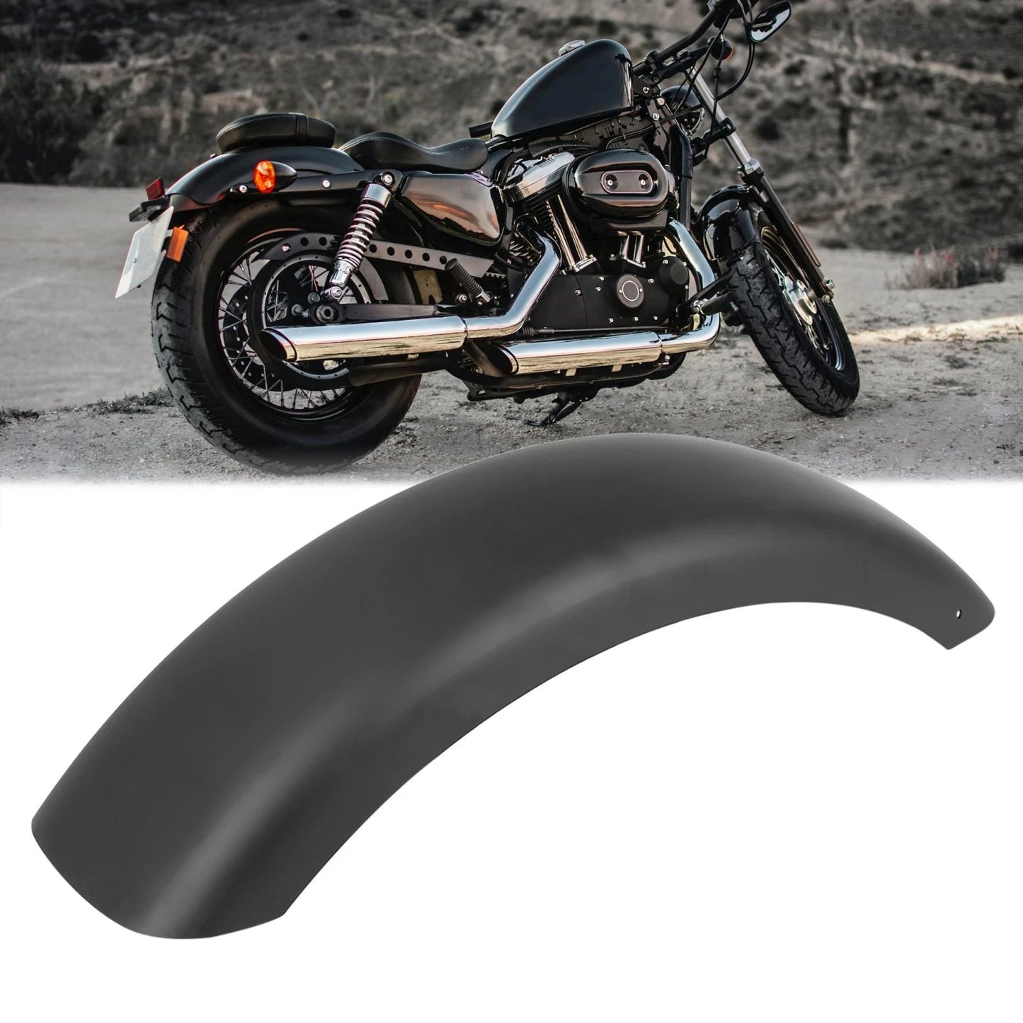 Guard / 6.1 Inches / Custom Black Metal Motorcycle Rear Fender for Harley 883