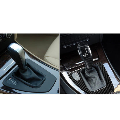 LHD Carbon Gear Shift Knob & Panel Cover Trim For BMW 3 Series E90 E91 E92 06-09