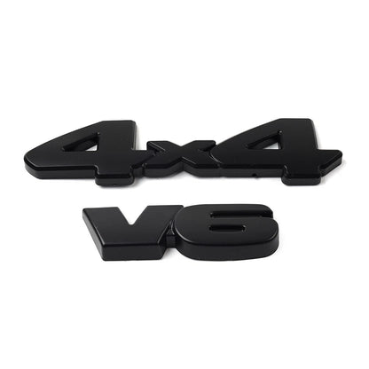 V6 4x4 3D Tailgate Emblem Badge Overlays for Toyota Tacoma, 4Runner, Tundra