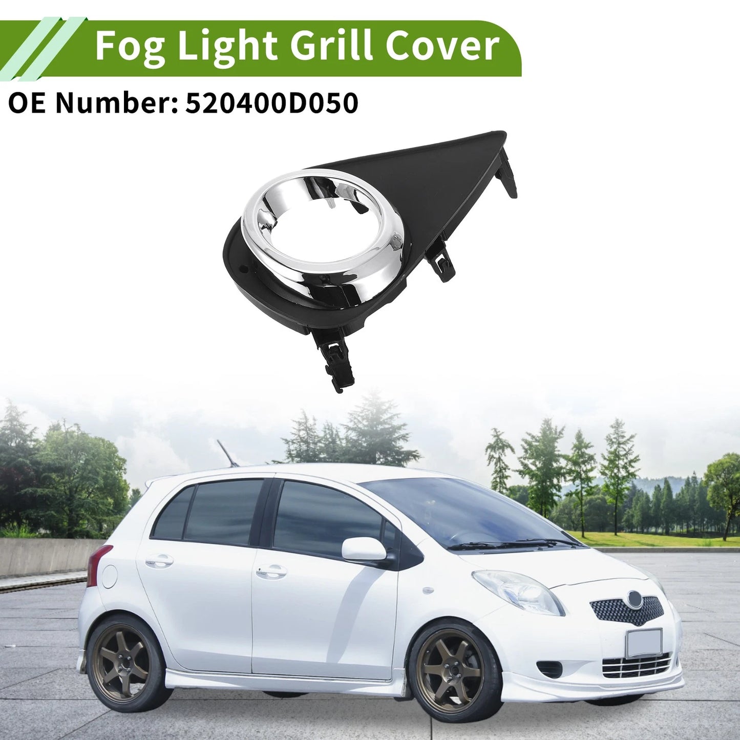 1 Pc Front Left Fog Light Grill for Toyota Yaris (2015–2017)