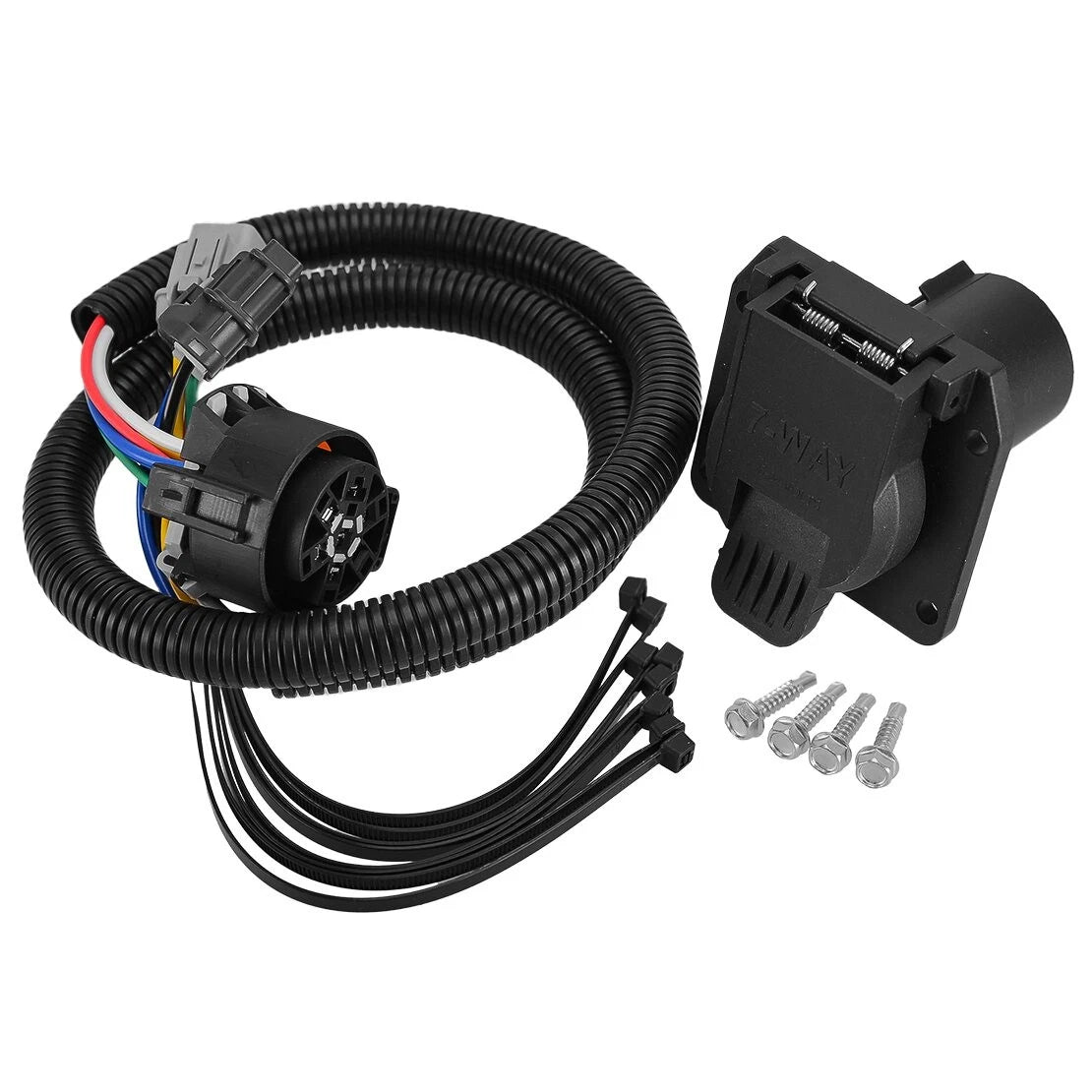7 Pin Trailer Plug Wire Harness for Ford, GM, Nissan w/ USCAR Socket