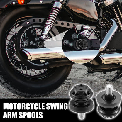 2 x Black Aluminum Alloy Swing Arm Spools Sliders Stand for Motorcycle
