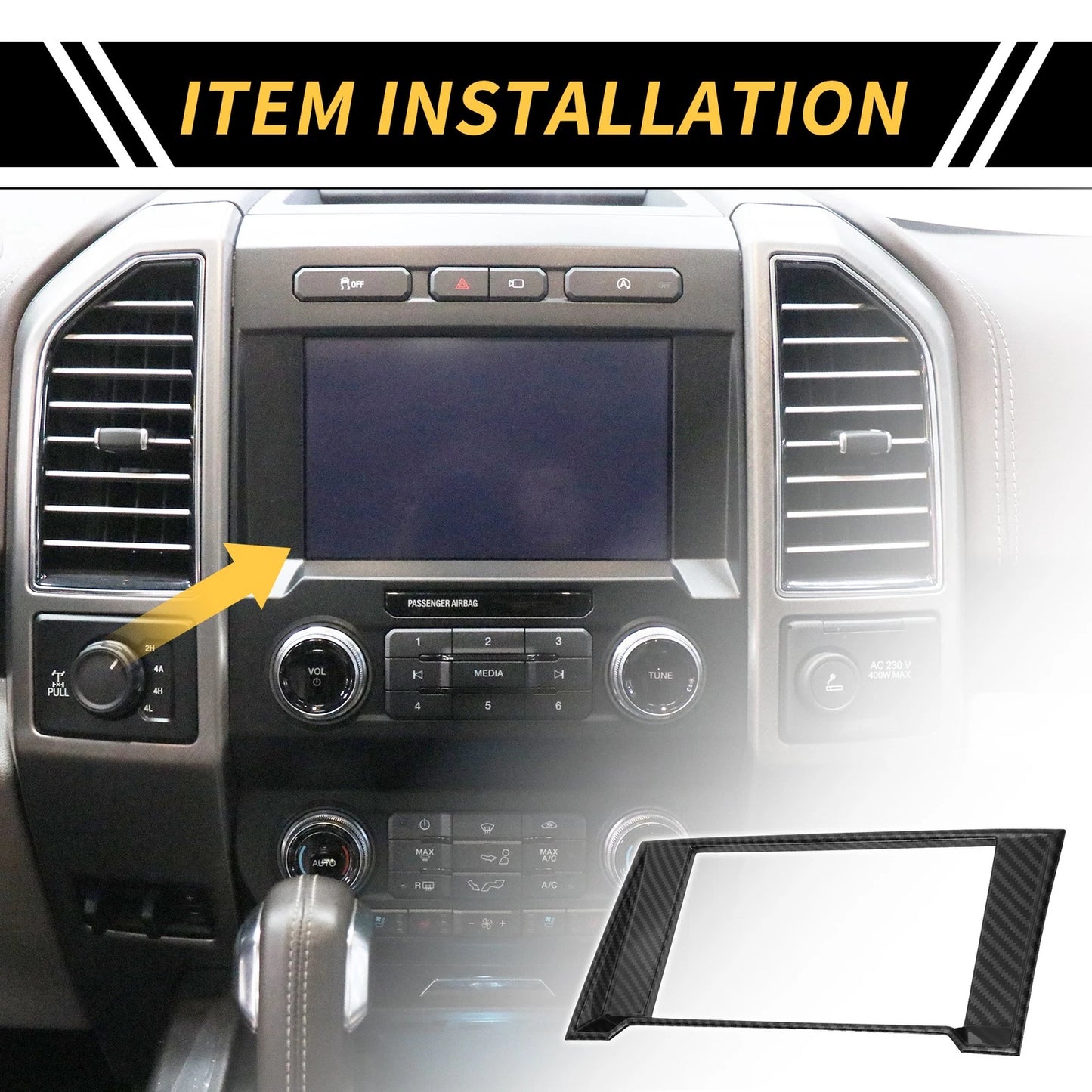 Central Dashboard Meter Frame Cover Trim for Ford F-150 (2015-2020)