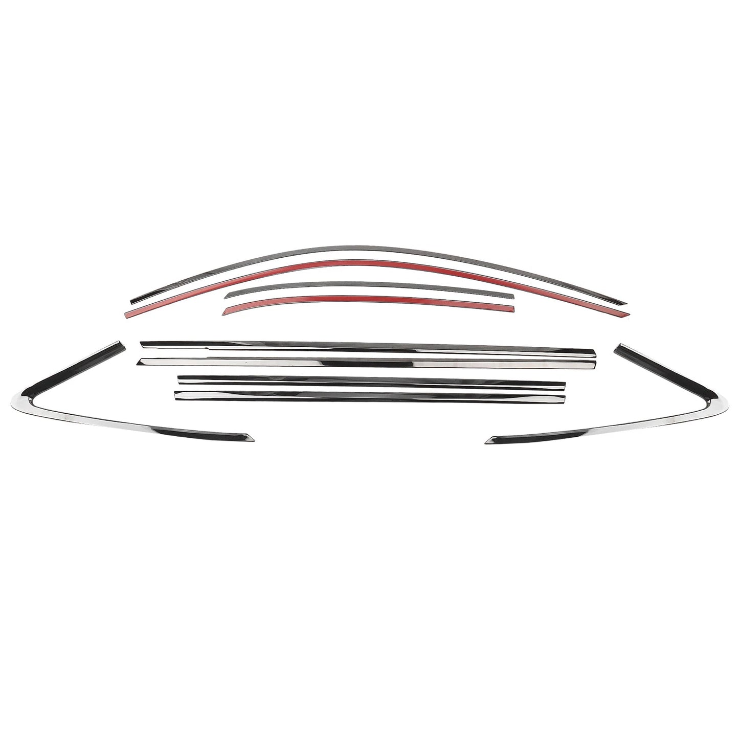 Car Window Trim Strip Cover for Audi A3 S3 Sedan (2015-2020) 1 Set Black