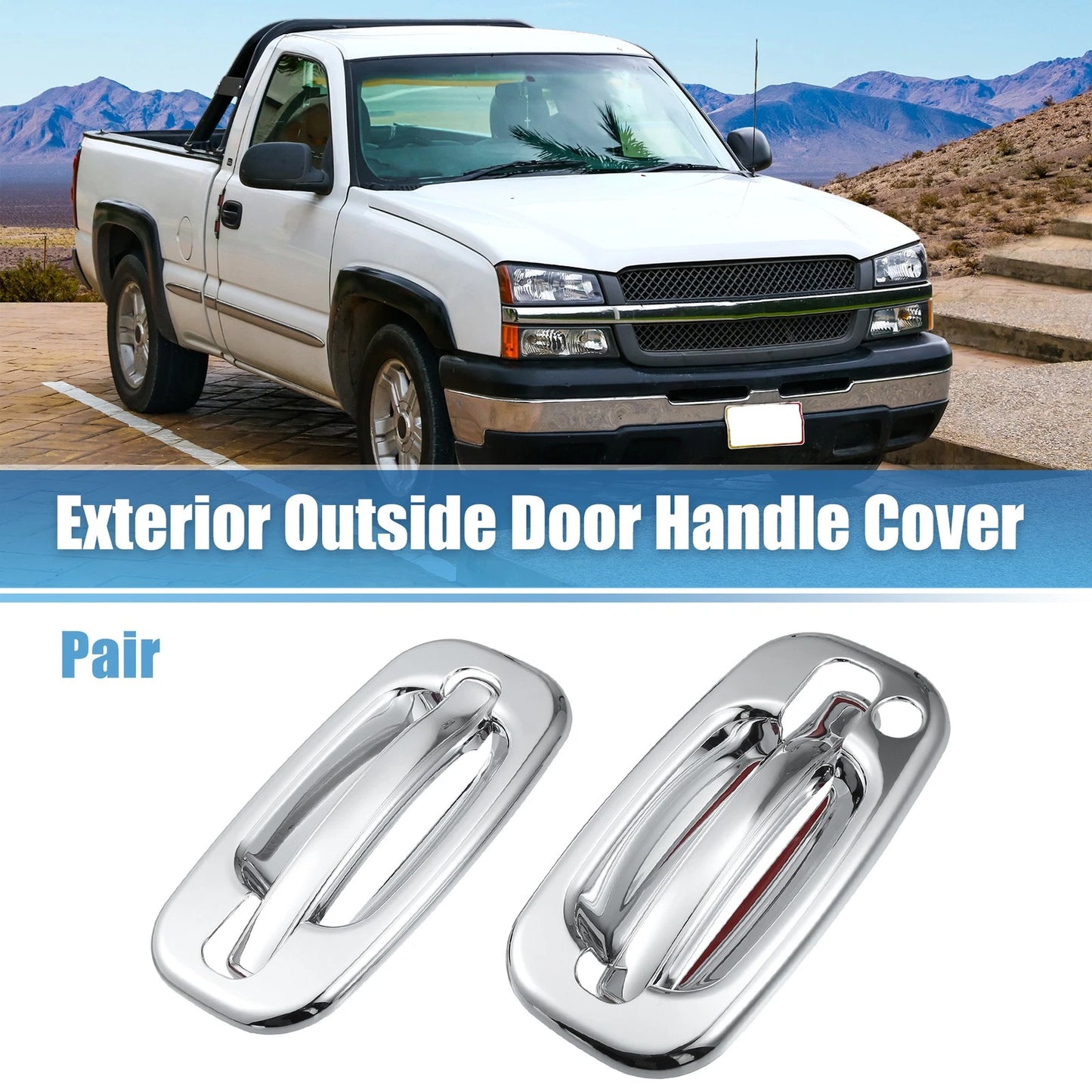 1 Pair Exterior Door Handle Cover with Keyhole for Chevrolet Tahoe (2000-2006)
