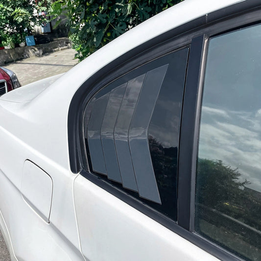2 x Gloss Black Rear Side Window Shutter Covers for BMW 3 Series E90 (2005-12)