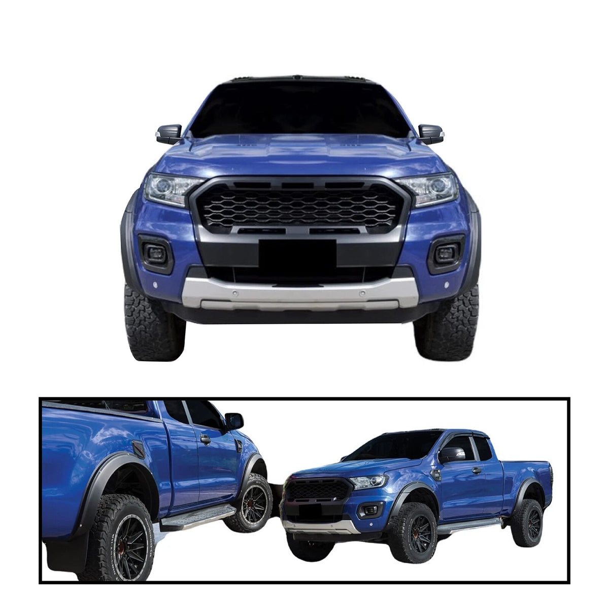 3.5" Tyre Coverage Matte Black Fender Flares for Ford Ranger T6 (2018-2022)