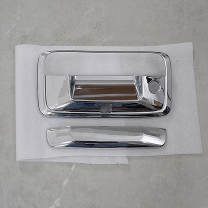 Chrome Top Mirror Handle Tailgate Cam Covers for 2014-2018 Chevy Silverado
