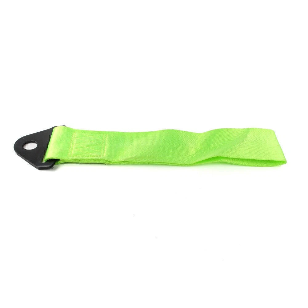 Racing Car Tow Strap for Front/Rear Bumper - Green (Fits Most Models)