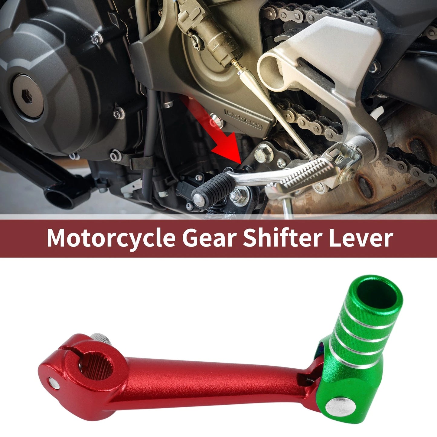 Red Green Silver Tone Folding Motorcycle Gear Shift Lever for Bosuer M5