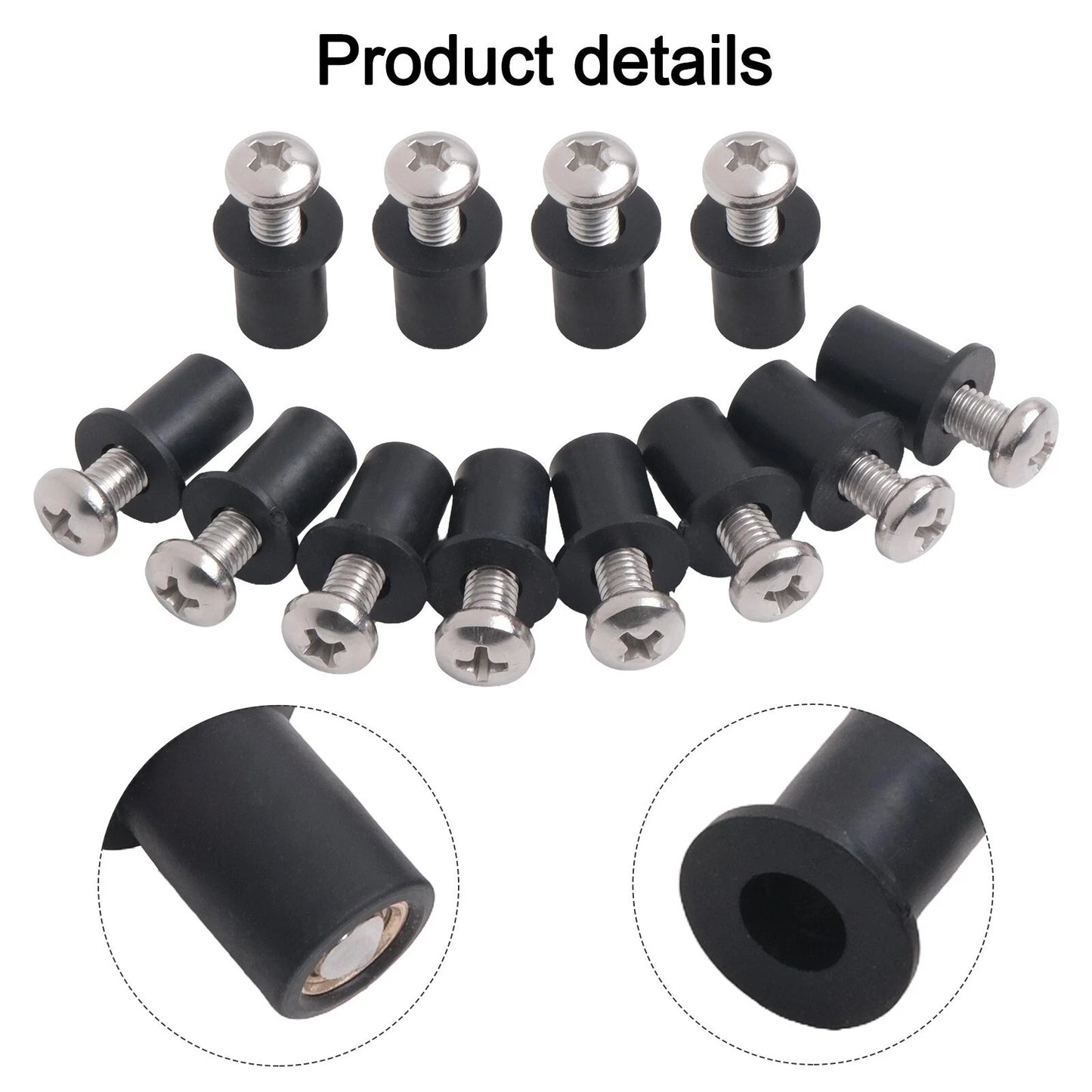 Stainless Steel Screws & Nuts / 12PCS / Screws and Nuts for Kayaks Canoes Boats