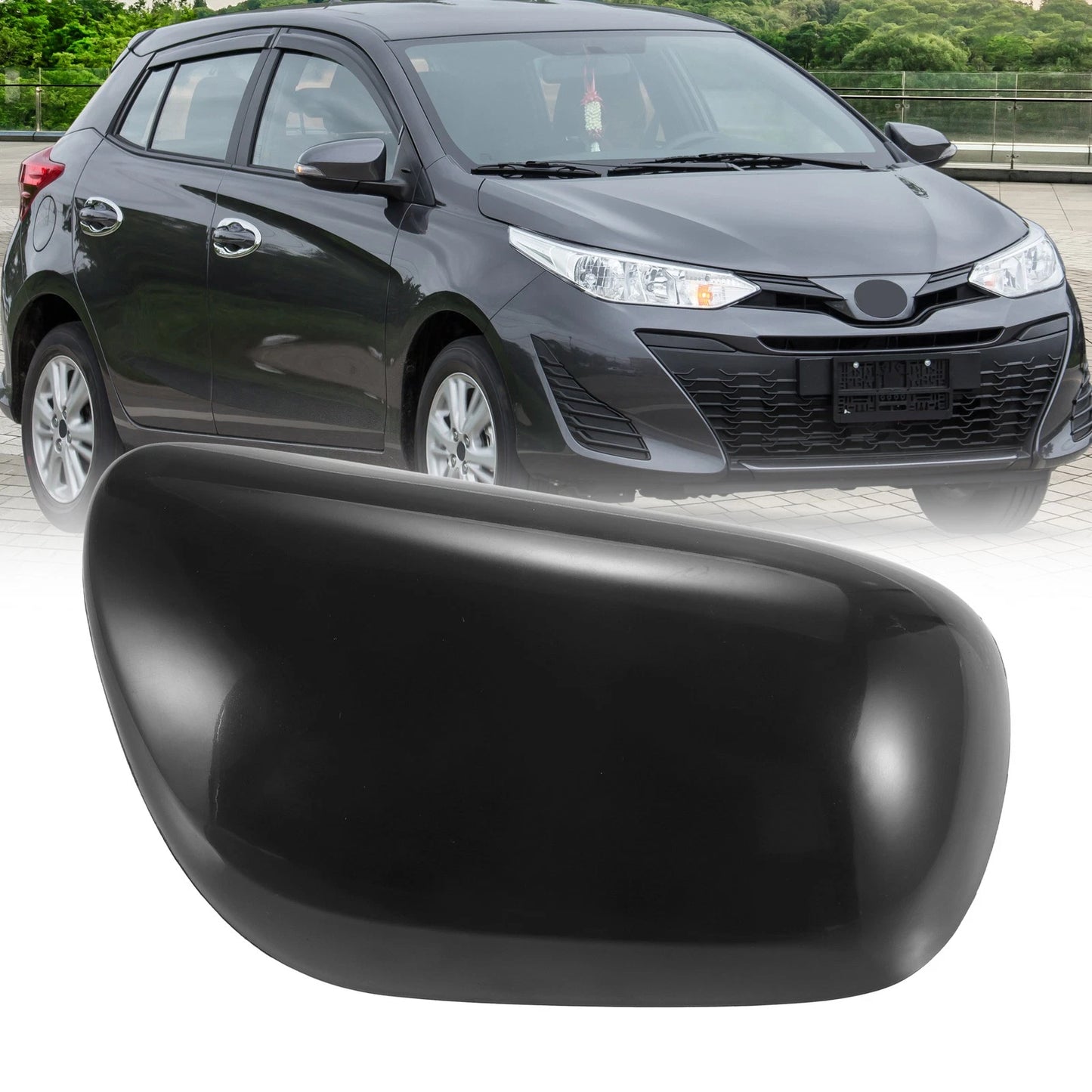 Right Side Door Wing Mirror Cover for Toyota Yaris (2008-2013) Gloss Black