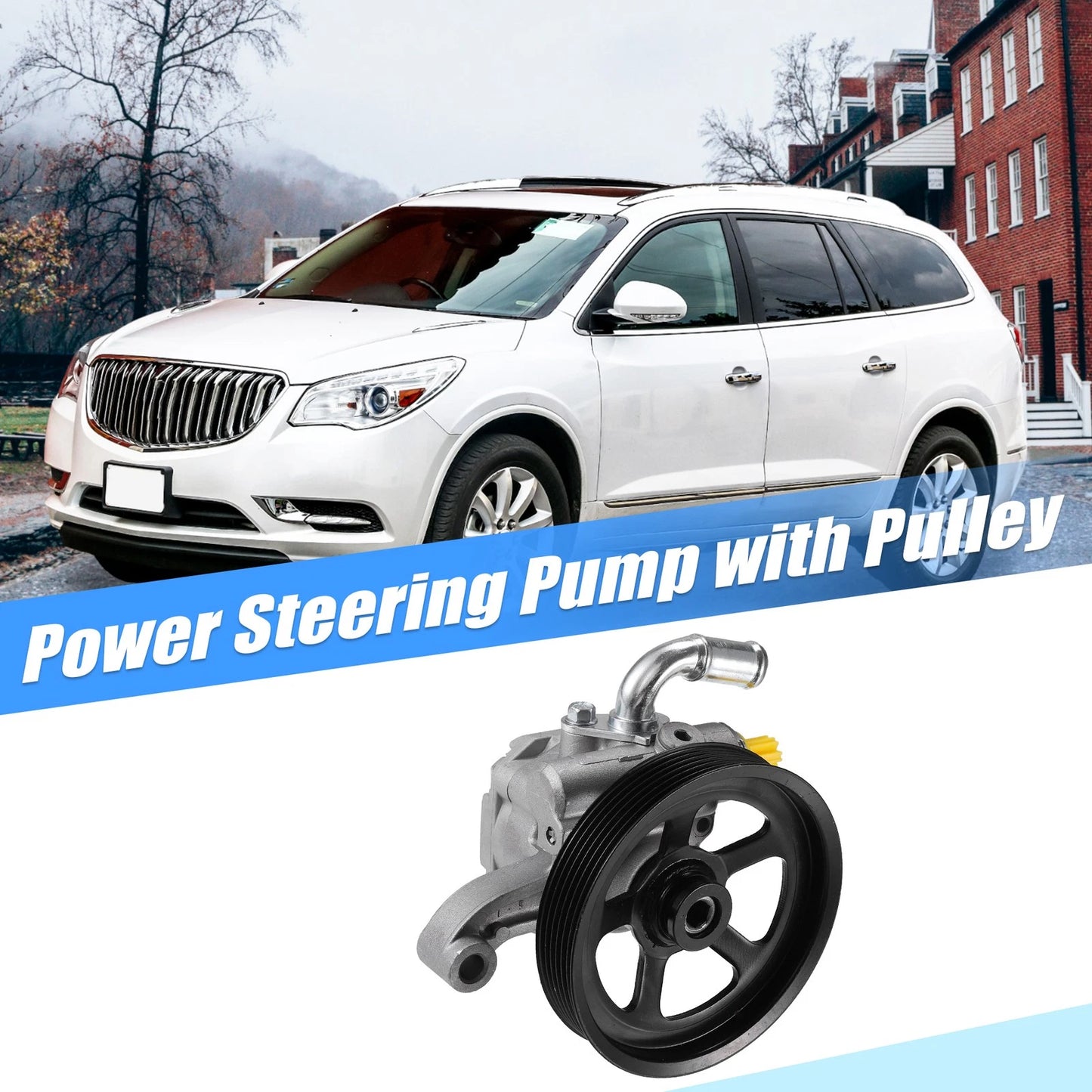1x Power Steering Pump with Pulley for Chevy Traverse (2009-2017)