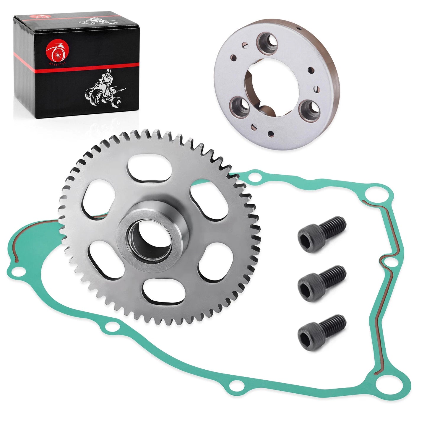 One-Way Bearing Starter Clutch Gear Kit & Gasket for Yamaha YFM200 (1985–1988)