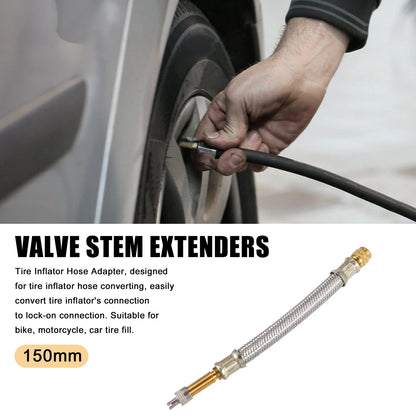2 x Tire Valve Stem Inflator Extender Hose for Car Auto Motorcycle