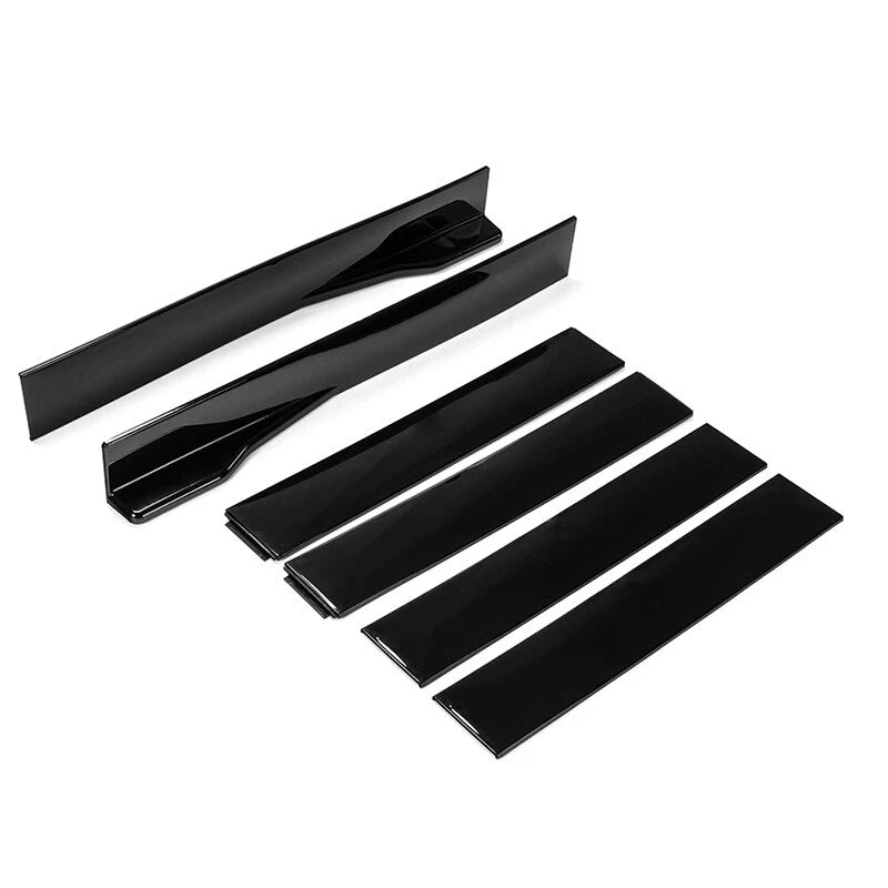 Gloss Black Side Skirt Extensions for Benz W204 W205 C300 (2008-2015)