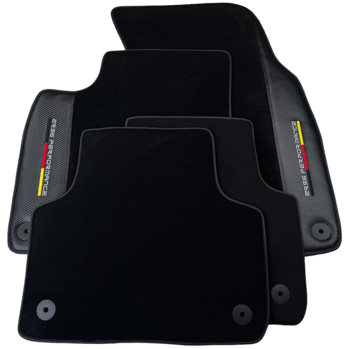 Black Floor Mats for Audi A4 B8 Avant (2008-2015) with Carbon - 2 x Mats