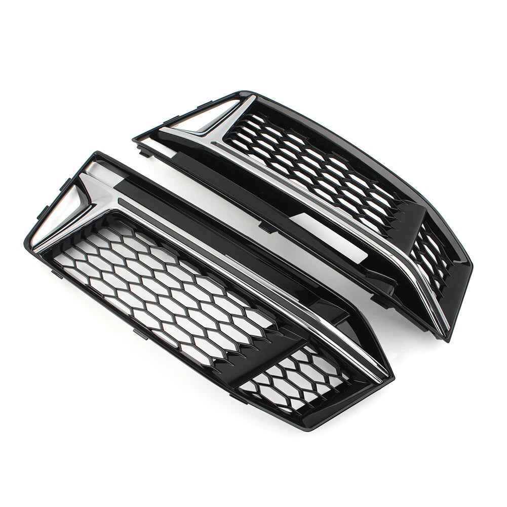 Honeycomb Mesh Fog Light Grille Cover for Audi A4 B9 S4 (2016-2018)