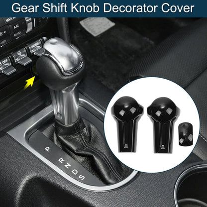 Gear Shift Knob Cover for Ford Mustang 2015-2023 Black Console Decorator