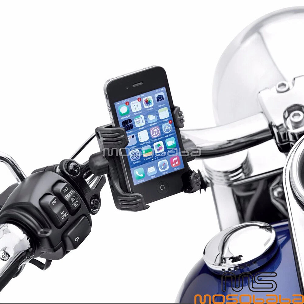 Black Handlebar Cradle Phone GPS Mount for Harley Dyna XL (2006-2023)