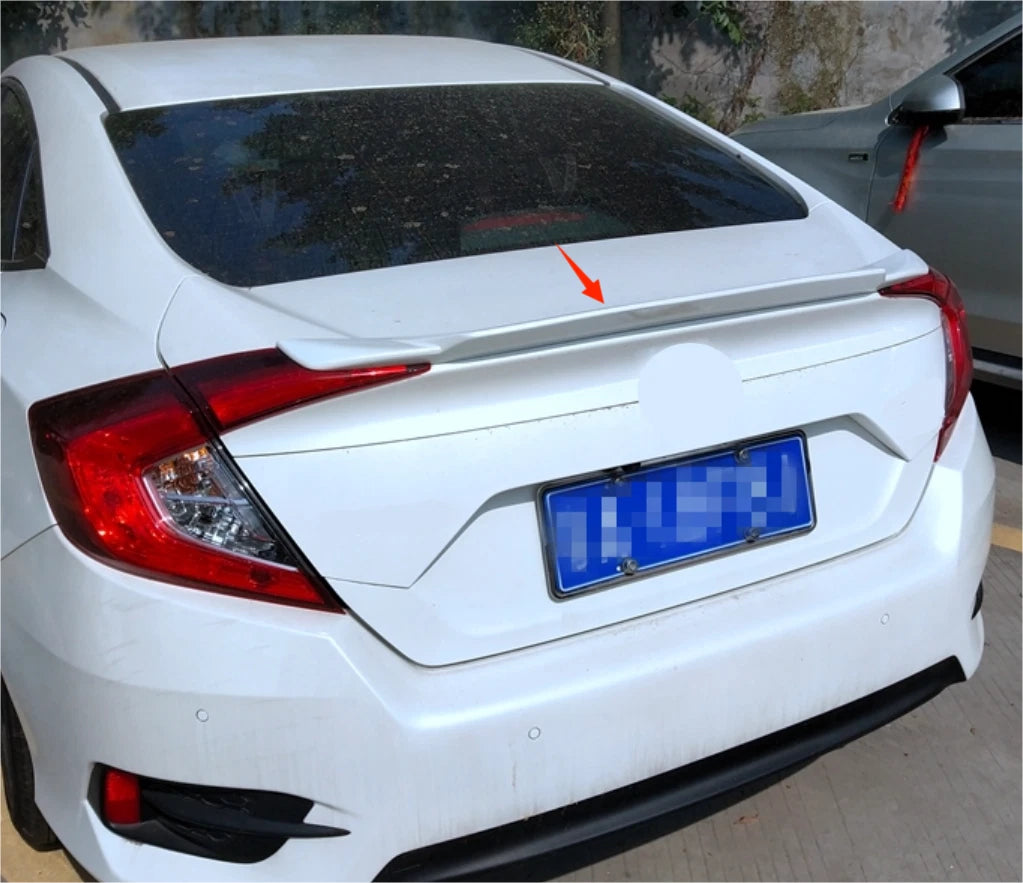 Pearl White Highkick Duckbill Spoiler for 2016-2021 Honda Civic Sedan 4DR
