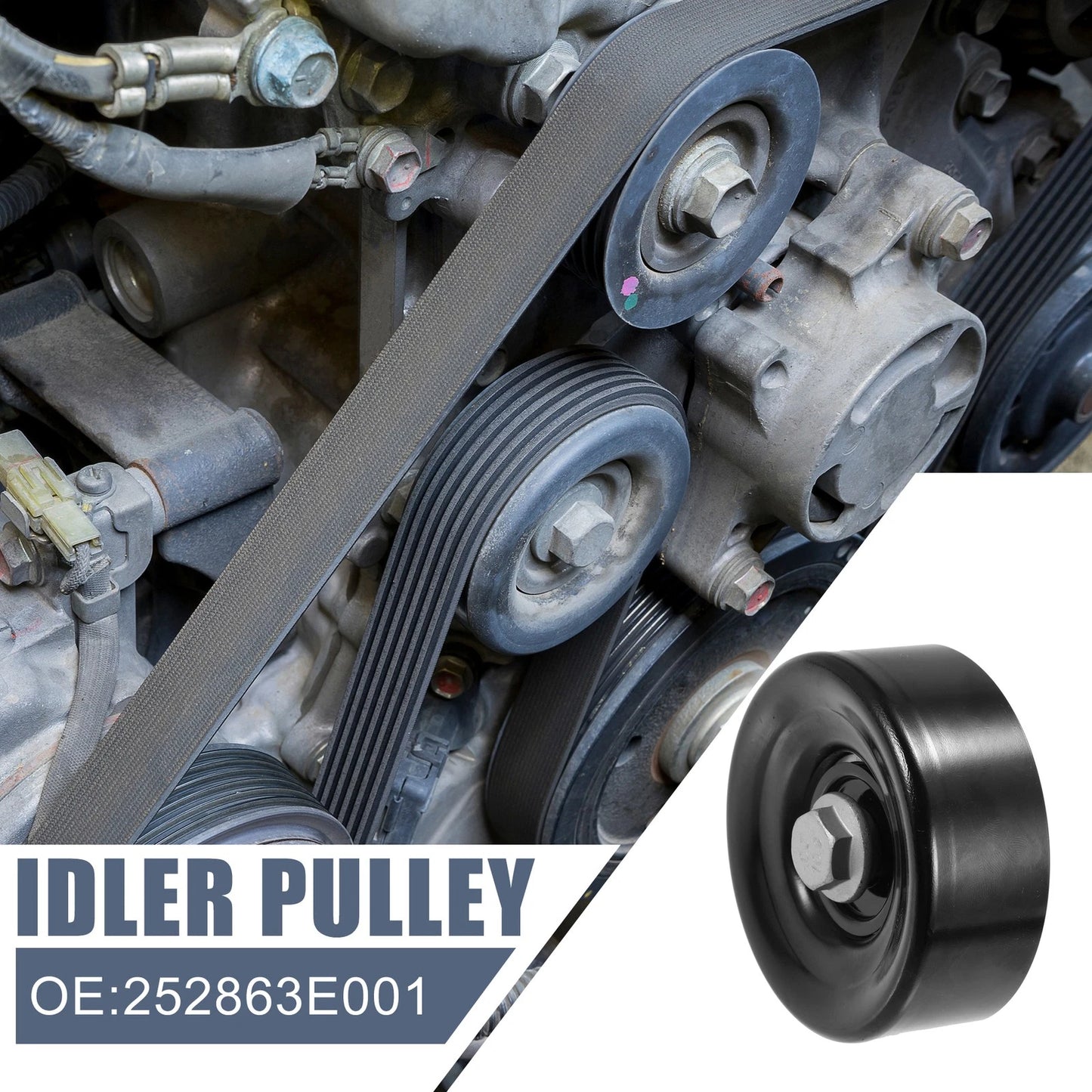 Drive Belt Idler Pulley for Hyundai Santa Fe, Kia Rondo (2001-2012)