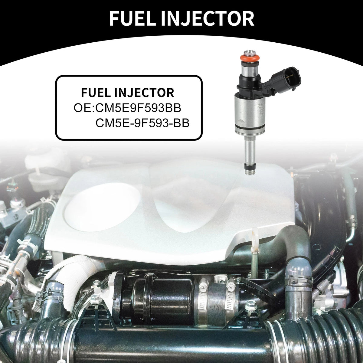 Fuel Injector No.CP9Z-9F593-B for Ford Focus 2012-2018 2.0L Black 1 x Pcs