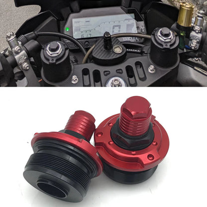 Front Fork Shock Adjuster Screws 2 x Red for YAMAHA R15 V3 (2017-2021)