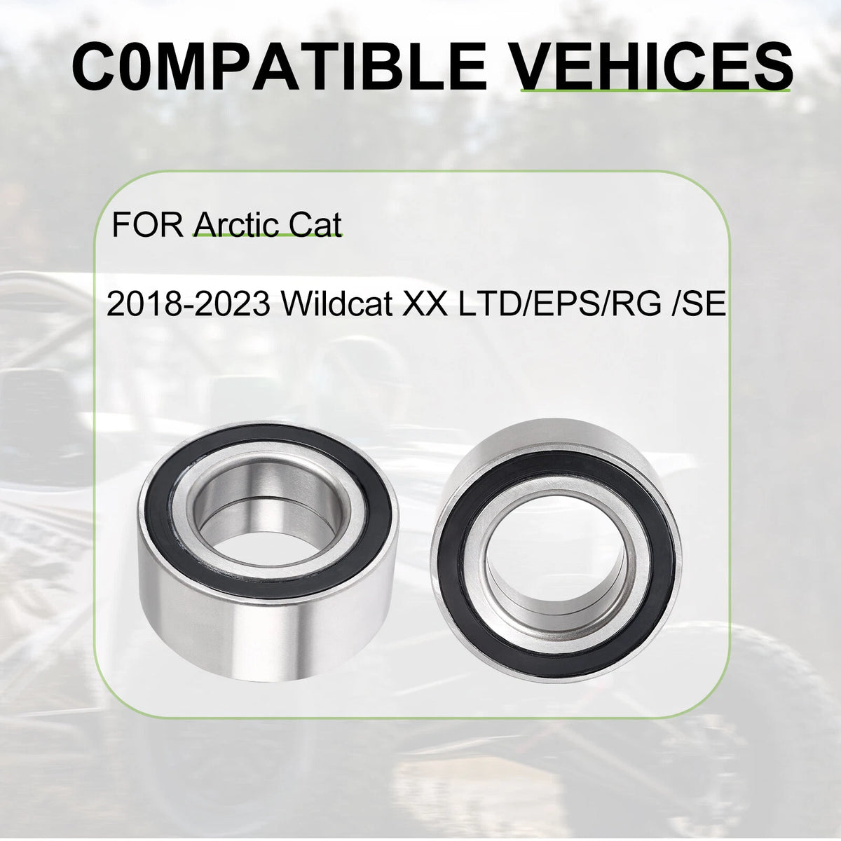 2 x Wheel Bearing for Arctic Cat Wildcat XX (2018–2023)