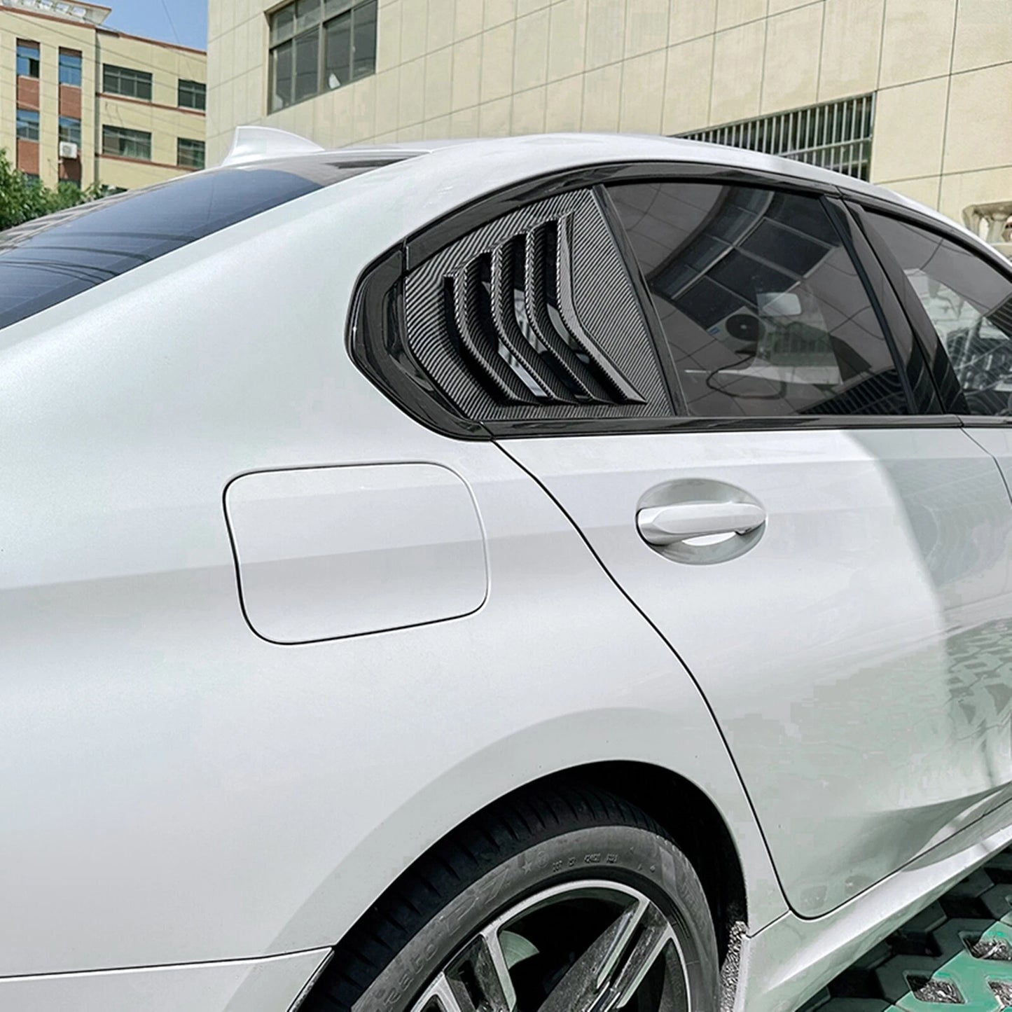Rear Side Window Louvers for BMW 3 Series G20 (2019-2023) Carbon Style