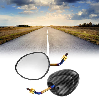 M10 Motorcycle Rear View Mirrors Side Mirror Carbon Fiber Pattern Black
