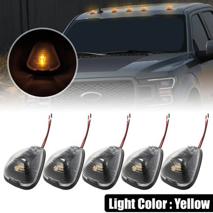 5 x Clear Cab Marker Light Covers Yellow for Ford F150 (1999-2016)
